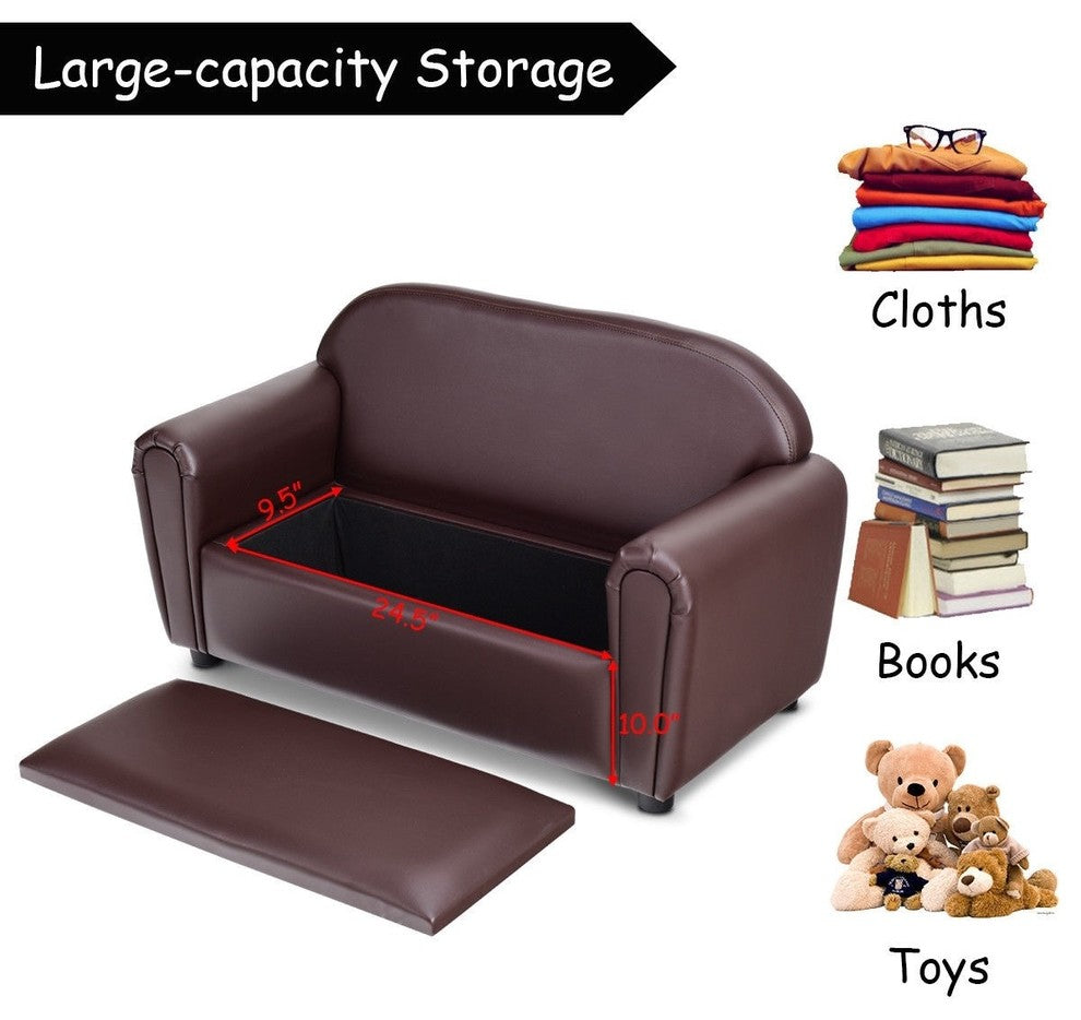 Sturdy Kids Sofa Armrest Chair With Storage Function