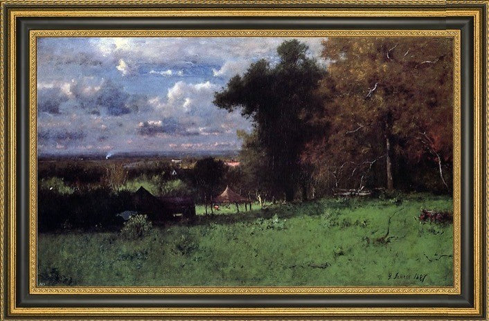 George Inness Breezy Autumn Framed Premium Canvas Print, 18"x27"