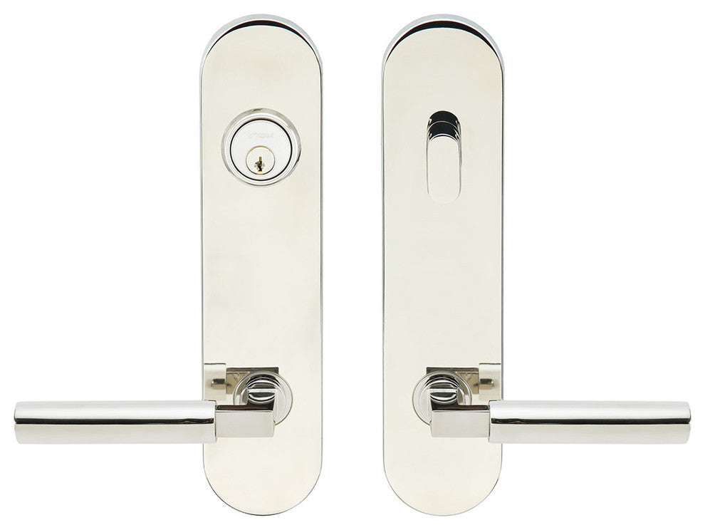 Aurora Lever, Tubular Entry, Single Cylinder, RH, Polished Stainless Steel