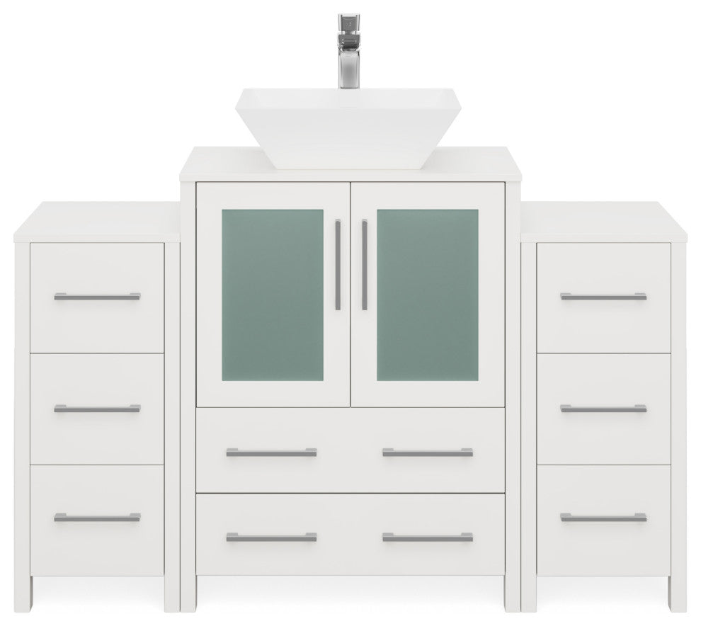 Sinclair 48" Single Bathroom Vanity with Engineered Marble Top with Mirror