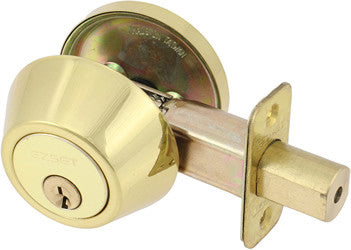 Delaney Hardware Single Cylinder Deadbolt, Bright Brass