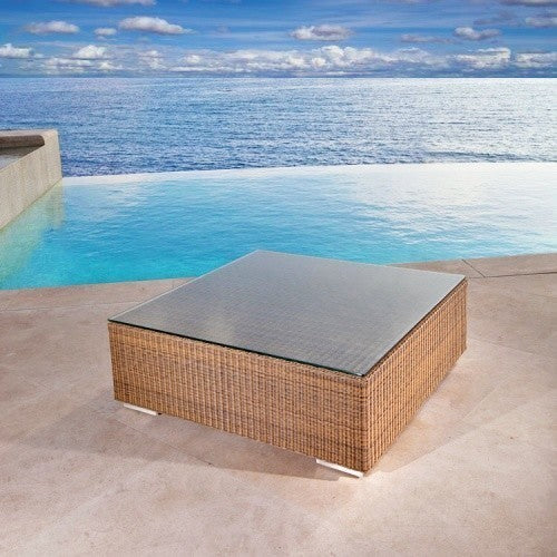 Malaga Wicker Coffee Table/Ottoman, Cushion: Canvas
