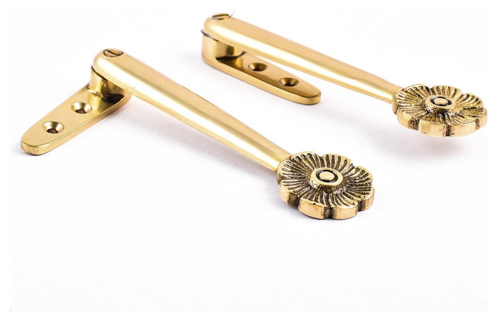 Stair Carpet Runner Holder Clips Floral Design Solid Cast Brass 5" Pair of 13