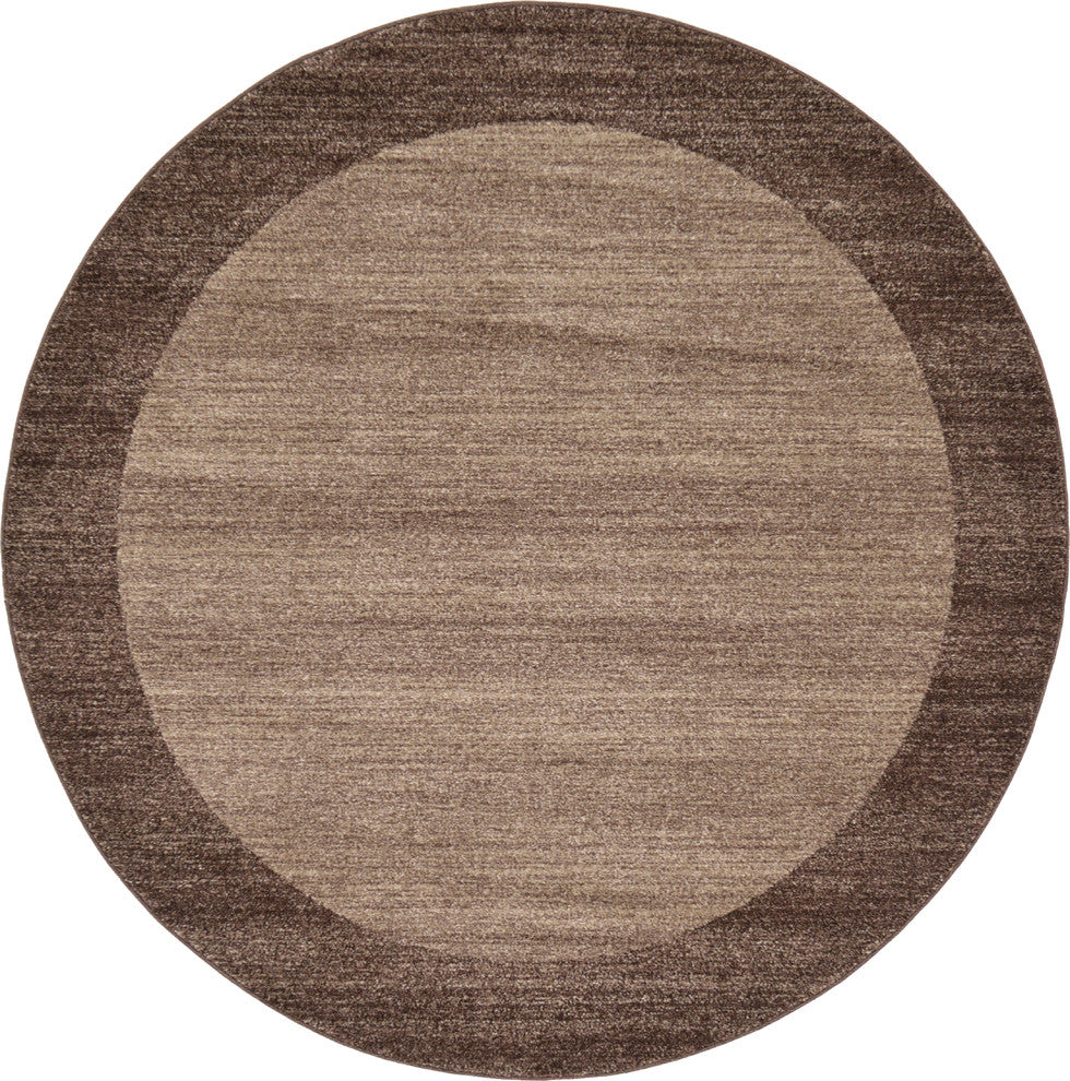 Unique Loom Light Brown Del Mar Abigail 6' 0 x 6' 0 Round Rug