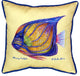 Blue Ring Angelfish - Yellow Large Indoor/Outdoor Pillow 18x18