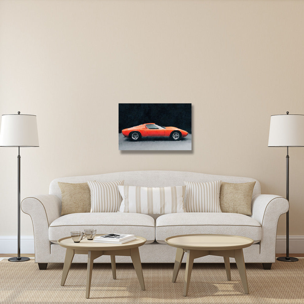 "1971 Lamborghini Miura P400 S Watercolor" Fine Art Print