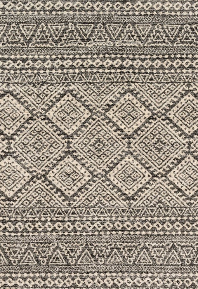 Gray Ivory Easy Care, Stain/Fade Resistant Emory Area Rug,, 5'3"x7'7"