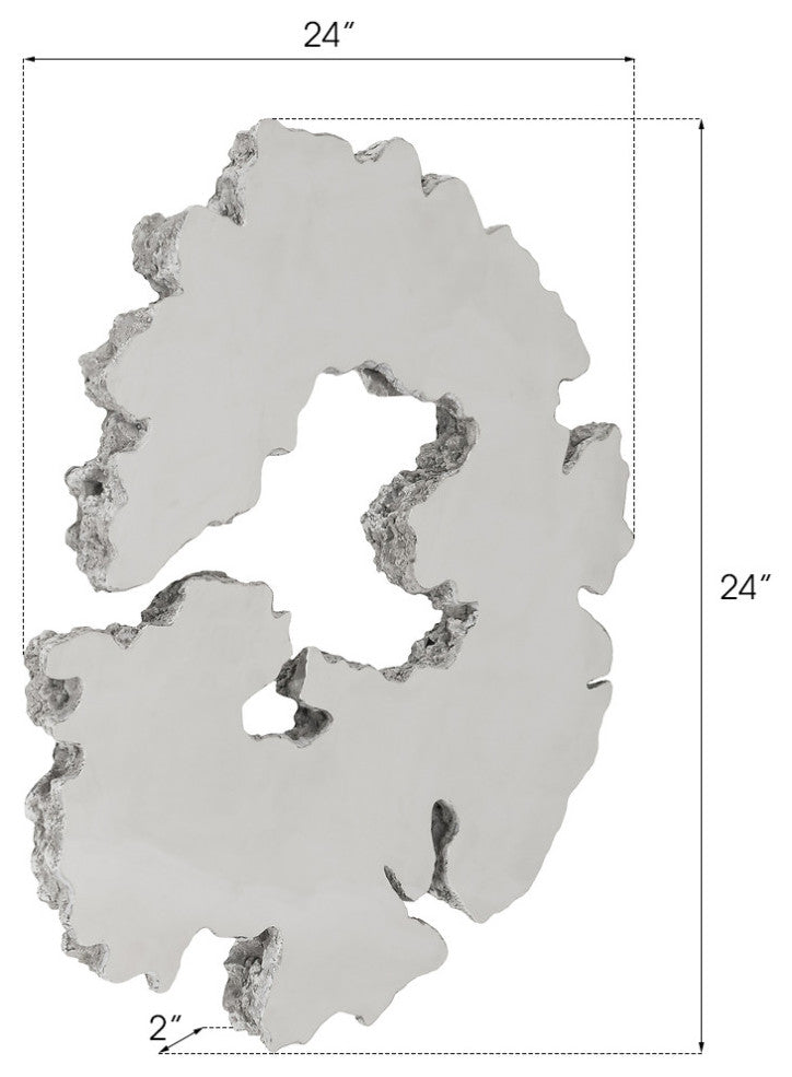 Lava Slice Wall Art, Resin, Stainless Steel, Large