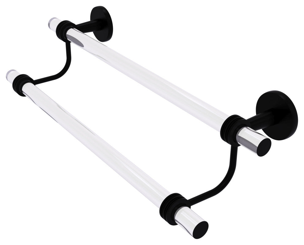 Clearview 18" Double Towel Bar with Dotted Accents, Matte Black