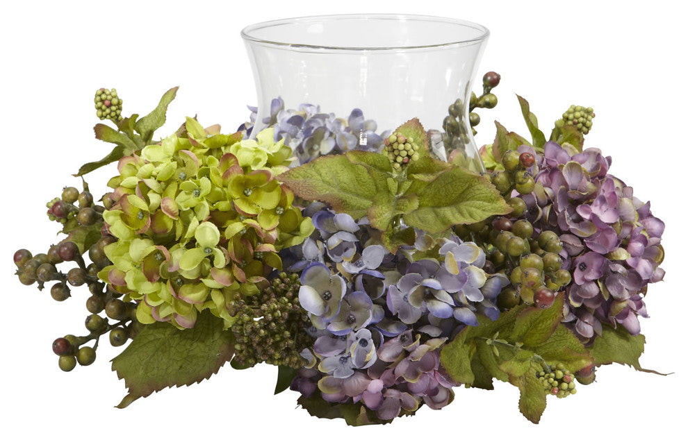 Mixed Hydrangea Candelabrum Silk Arrangement