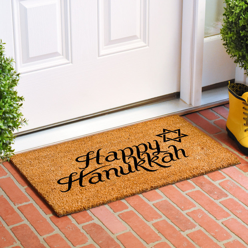 Calloway Mills Hanukkah Greetings Doormat, 24" X 36"