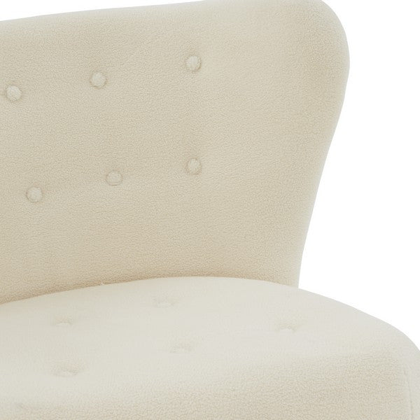 Safavieh Couture Gabriel Modern Wingback Chair Ivory / Dark Brown