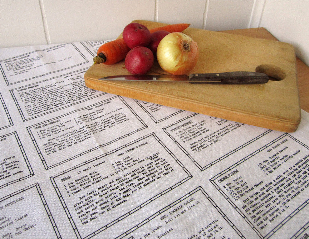 Organic Retro Recipe Entree Tea Towel