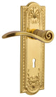 Meadows Plate With Keyhole Swan Lever, Unlacquered Brass, Left-Handed