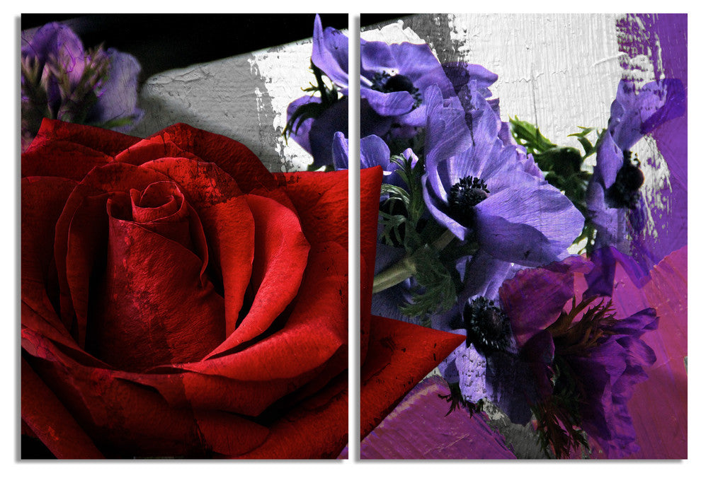 Roses are Red, Violets are Blue III Canvas Wall Art, 2-Piece Set