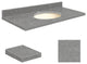 Quartz 31"x22" Vanity Top, Single Faucet Hole, Urban Grey, Biscuit Bowl