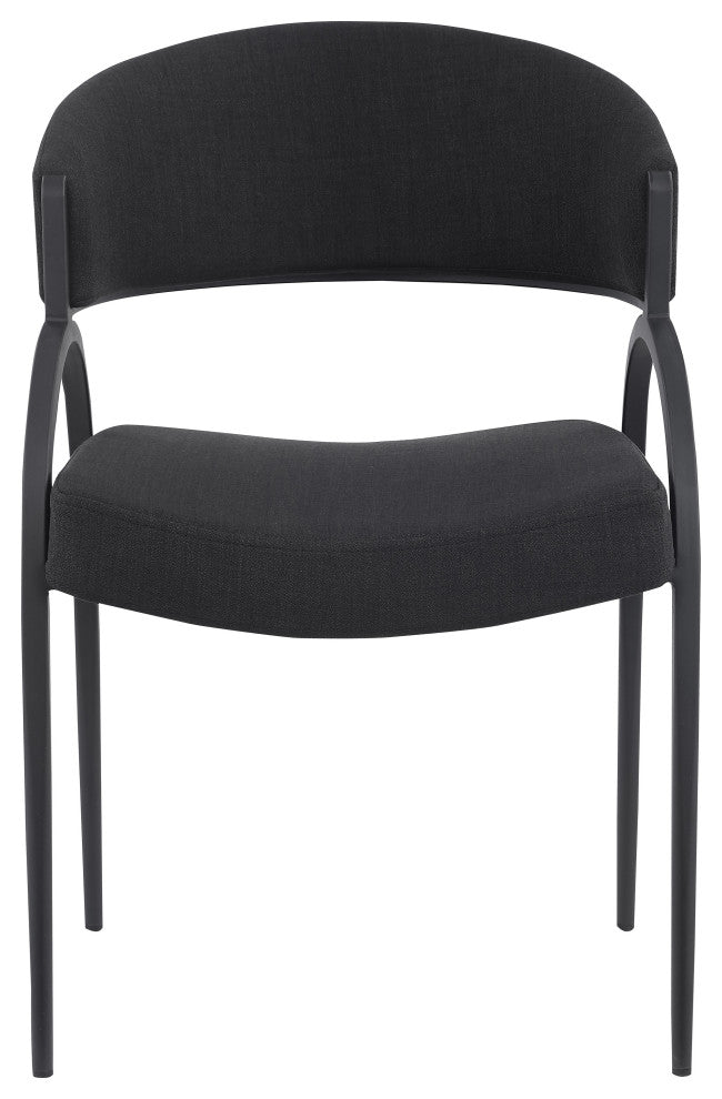 Privet Dining Chair (Set of 2), Black, Matte Black Finish
