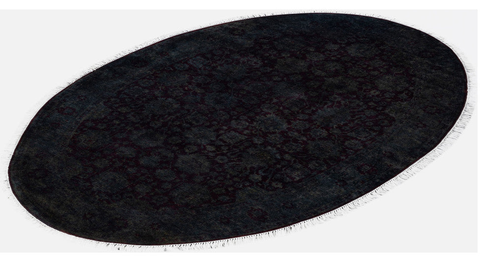 Overdyed One-of-a-Kind Hand-Knotted Area Rug Gray, 4' 1" x 6' 1"