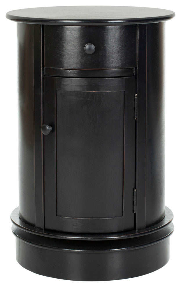 Safavieh Tabitha Oval Swivel Accent Table, Distressed Black