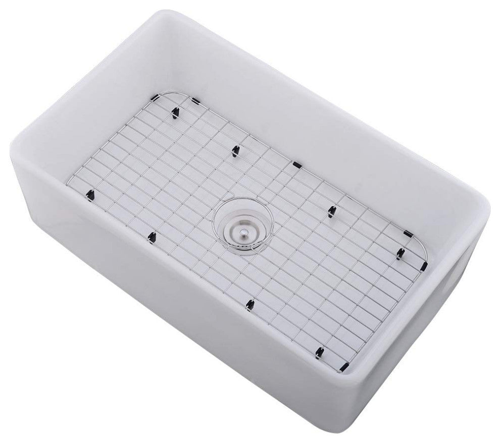 33" Apron Front Fireclay White Single Bowl Kitchen Sink