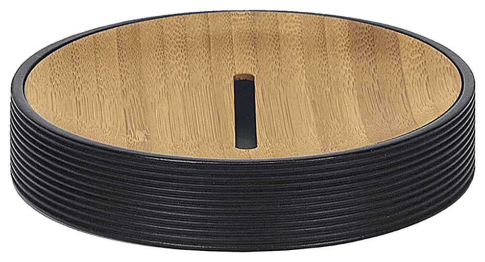 Matte Black Bamboo Bath and Spa Accessory, Soap Dish, Kyoto