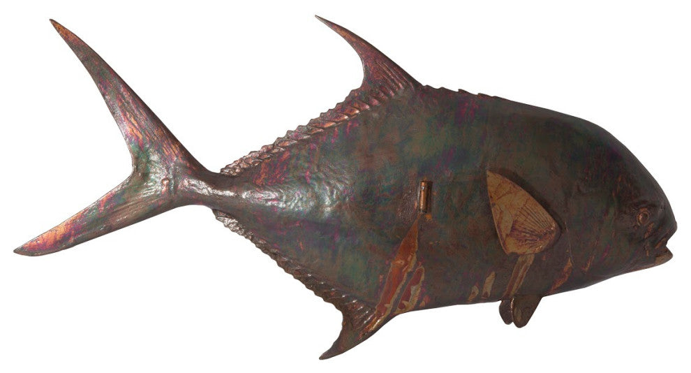 Permit Fish Wall Sculpture, Copper Patina