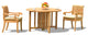 3-Piece Outdoor Teak Set, 48" Butterfly Table, 2 Giva Chairs, Sunbrella Cushion