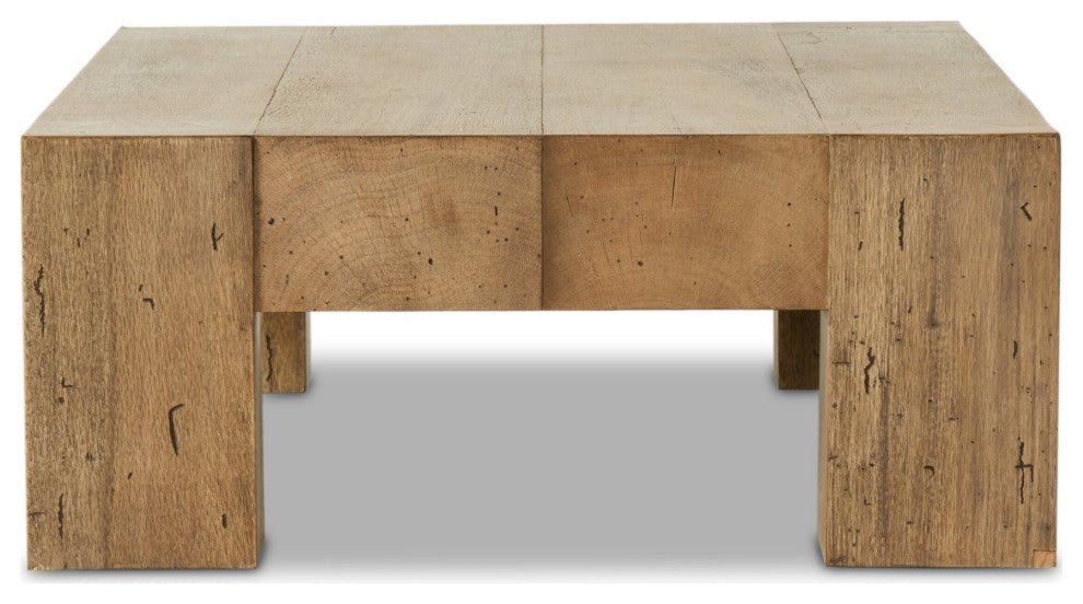Abaso Rectangular Coffee Table Rustic Wormwood Oak