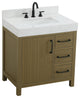 Home Living 32" Single Bathroom Vanity, Chestnut Brown With Backsplash