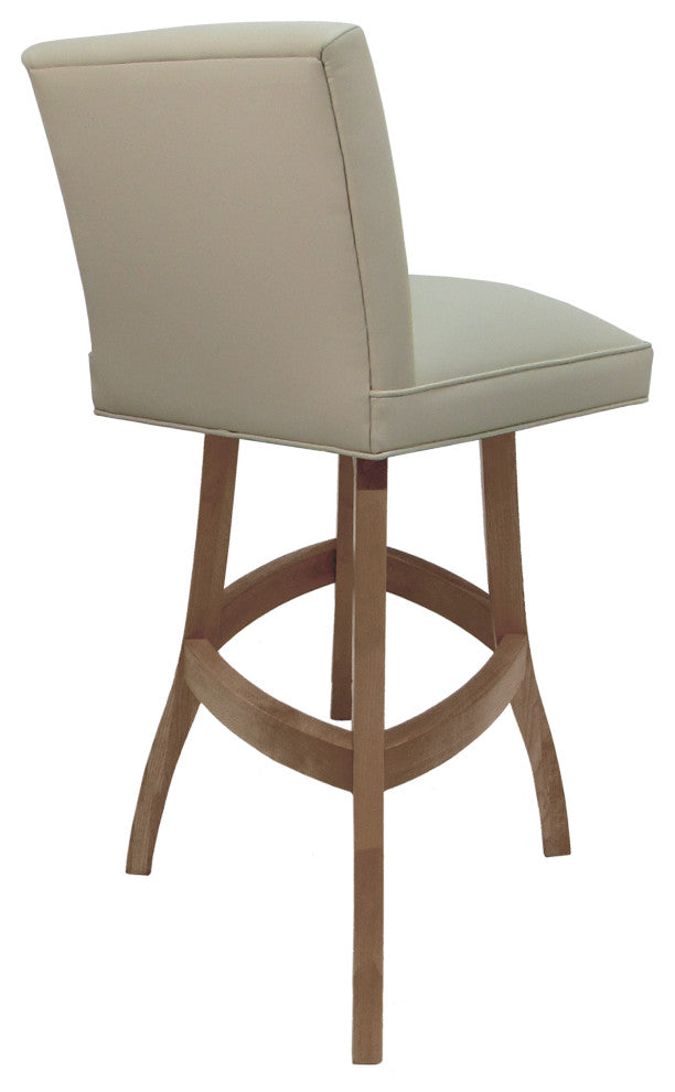 Swivel Wood Counter, Bar or Extra Tall Stool - Sommerville on S-Base, Ocean Beige Vinyl - Cashew, 26"