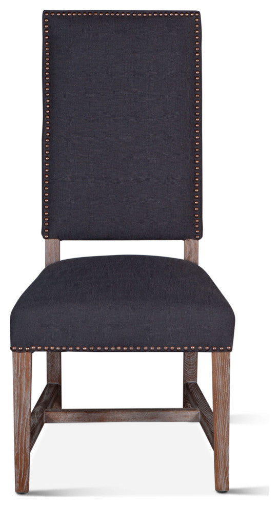 Dani High Back Formal Dining Chair, Charcoal, Set of 2