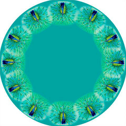 Betsy Drake Peacock 68 Inch Round Table Cloth
