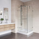 VIGO Monteray 36"D x 36"W x 79"H Frameless Hinged Shower Enclosure, Brushed Nickel, With Base