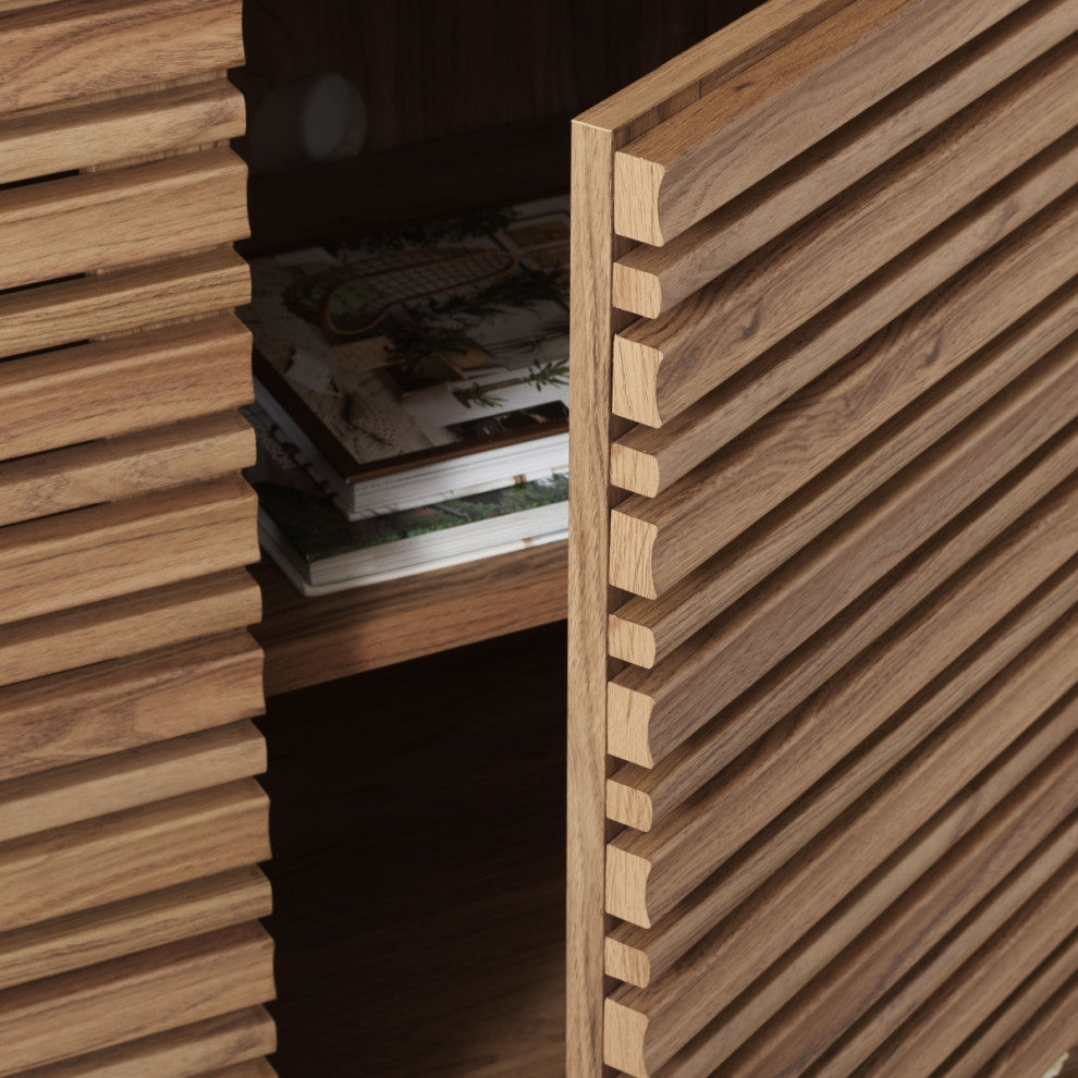 Safavieh Atlantes 4 Door 4 Shelf Media Stand, Oak