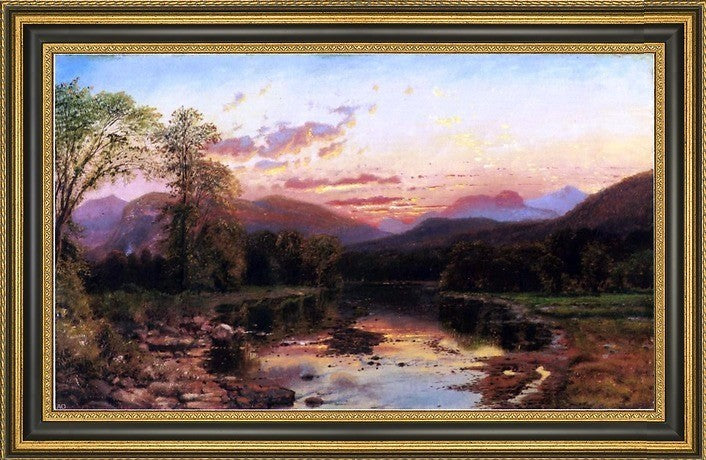 Edmund Darch Lewis Sunset Landscape Framed Premium Canvas Print, 24"x16"