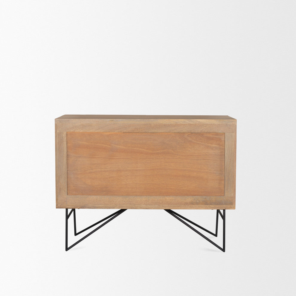 Darwin Light Brown Wooden 2 Door With 2 Shelves Accent Cabinet