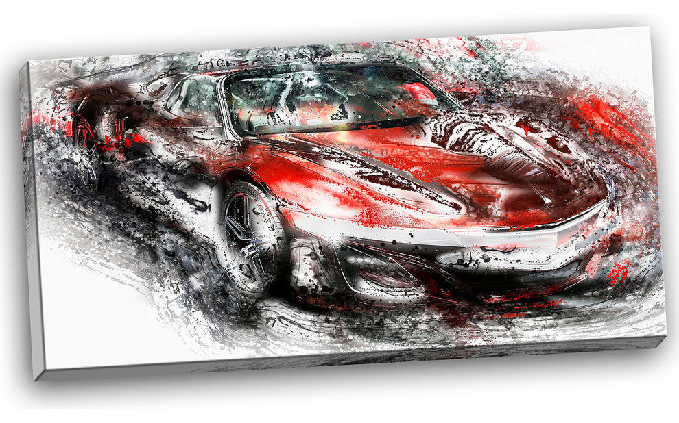 "Black and Red Sports Car" Canvas Painting