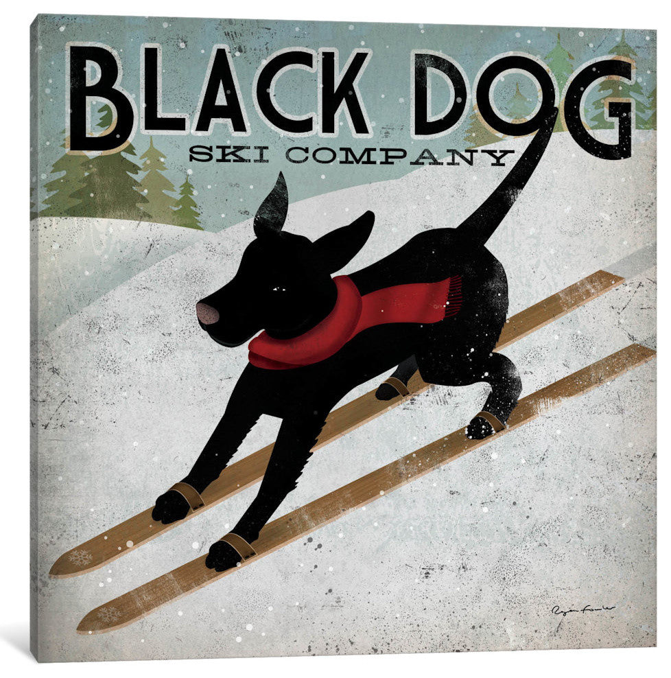 "Black Dog Ski Co. II Gallery" by Ryan Fowler, 18x18x1.5"
