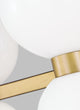 Londyn Semi Flush Mount, Burnished Brass with Milk White Glass