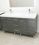 Windbay 60" Free Standing Double Vanity, Dark Grey, White Quartz Under Mount Cou