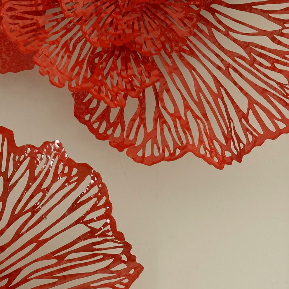 Flower Wall Art, Coral, Large