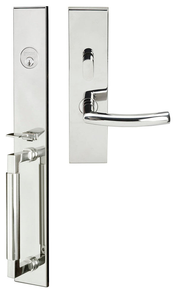 Oslo Lever, Mortise Entry Handleset, Left Hand, Polished Stainless Steel