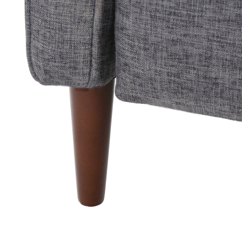 GDF Studio Macedonia Mid-Century Modern Button Tufted Fabric Recliner, Gray Fabric