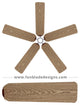 Wood Fan Blade Covers, Set of 5