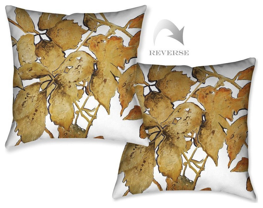 Laural Home Gold Shadows 18" X 18" Indoor Decorative Pillow
