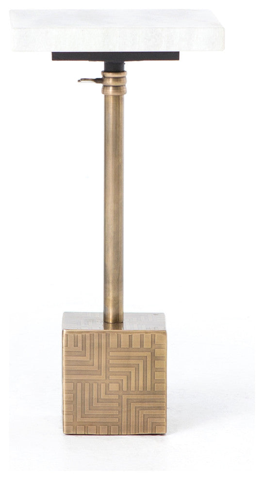 Sirius Adjustable Accent Table-Brass