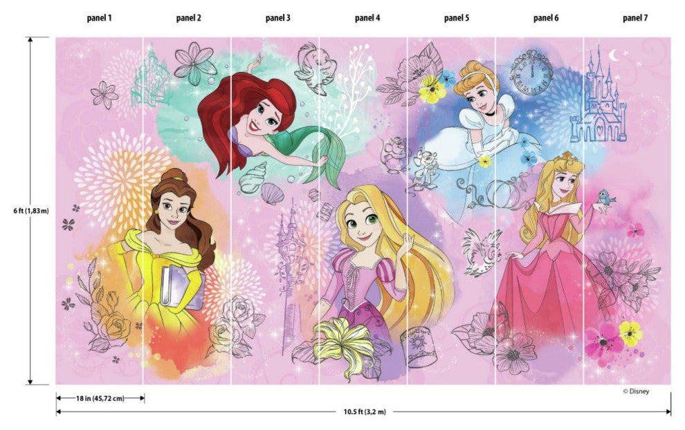 Disney Princess Peel And Stick Mural
