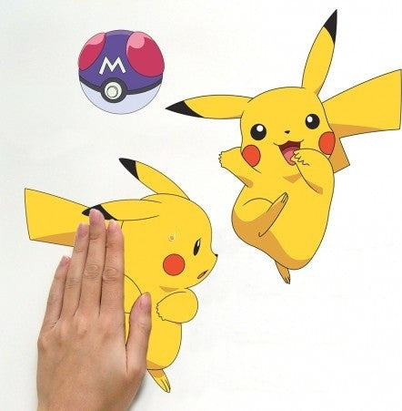Pokemon Pikachu Peel and Stick Wall Decals, 12-Piece