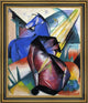 Franz Marc Two Horses  Red and Blue - 16" x 20" Framed Premium Canvas Print
