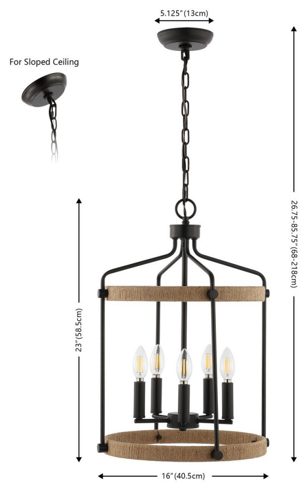 Safavieh Dwyer 5Lt 16" Pendant